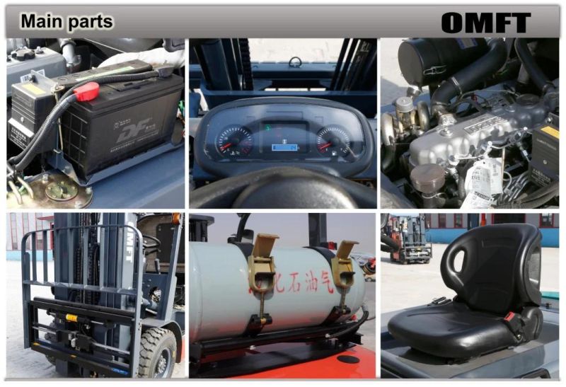 2.5 Ton 2.5 T 2500kg Counterbalanced Cushion Tire Gasoline and LPG Dual Fuel 2.5t 2.5ton Gasoline Forklift Trucks Toyota 7 Model Ce ISO 1.5-3.5ton