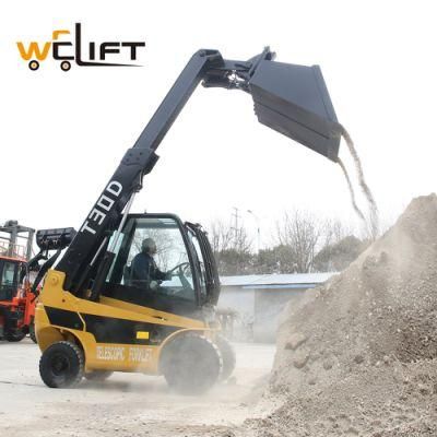 Welift Manufacturer 3ton 4mter Telescopic Forklift with CE Teletruck Telehandler with Bucket for Sale