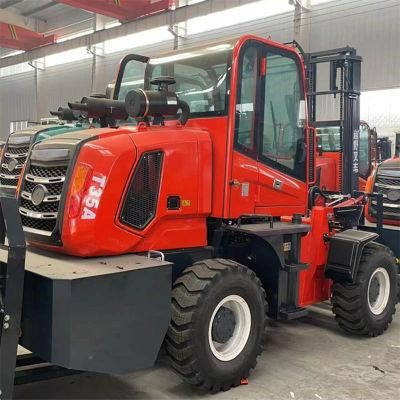 6t 5t 4t 3t 4WD All Four 4 Wheel Drive New Forklift Rough Terrain Forklift