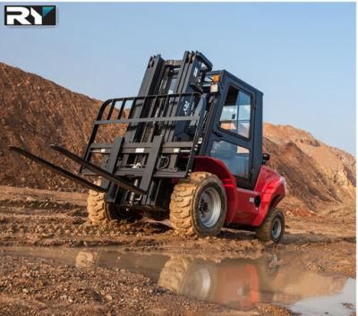 2WD/4WD Rough Terrain Diesel Forklift with Ce