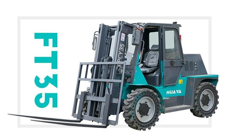 Huaya Diesel Hydraulic System Four-Wheel Drive Internal Combustion Counterbalanced Forklift All Terrain Rough Forklift 3 Ton 3.5 Ton 4 Ton 5 Ton Forklifts 2WD