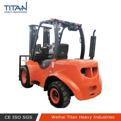 Titan Brand New 2.5ton Forklift Machine Diesel Engine Ce Wheel Diesel Power Forklift with 3m Lifting Height Container Mast