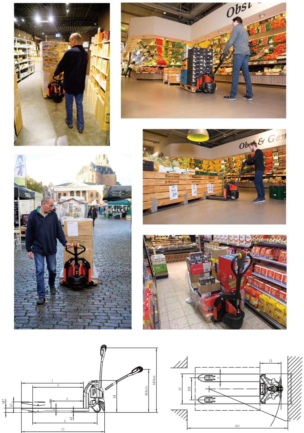 Mini 1200kg Lithium Battery Electric Pallet Truck with Light Service Weight