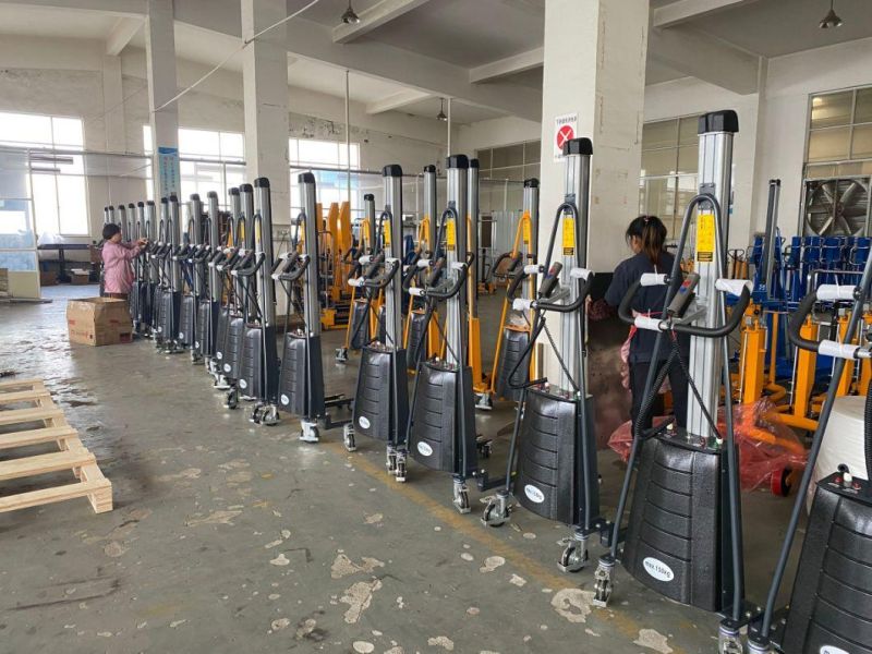 1500kgs, 1.6meters, Semi-Electric Battery Hydraulic Stacker Electric Pallet Forklift