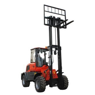 Everun Ertf2800 2ton CE Certificated Diesel Small Mini Rough Terrain Forklift for Sale