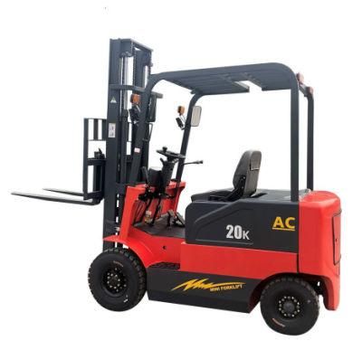 2t 3m Four Wheel Counterbalanced Battery Operated Hydraulic Electric Pallet Forklift Sit Driving Style with CE