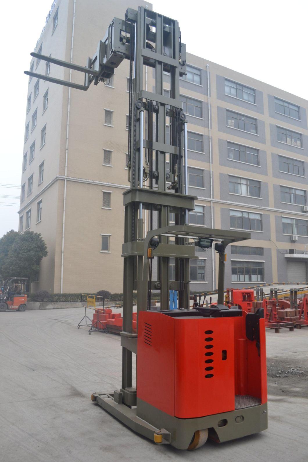 Lift Height 5.5m with Triplex Mast AC Motor 3 Way Vna Forklift Electric Stacker 5 Meter