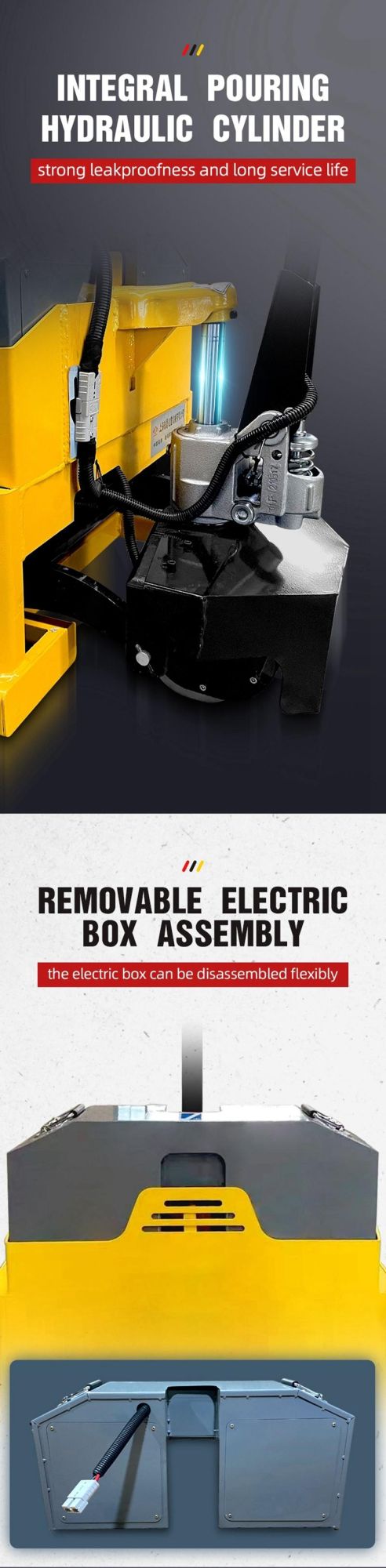 1500kg Battery Operated Motorized Semi Electric Pallet Truck