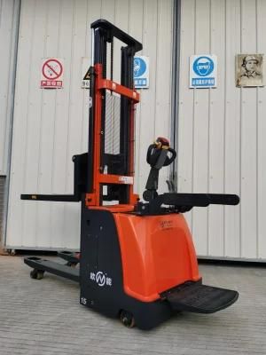 Jiangmen Guangdong Adjustable Onen Stand-on Driving Telescopic Forklift Stacker Cdd-Fs