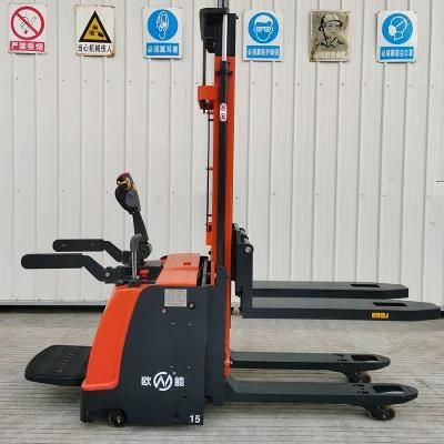 AC Motor Manual High Lift Hand Hydrulic Pallet Stracker Stand on Driving Forklift