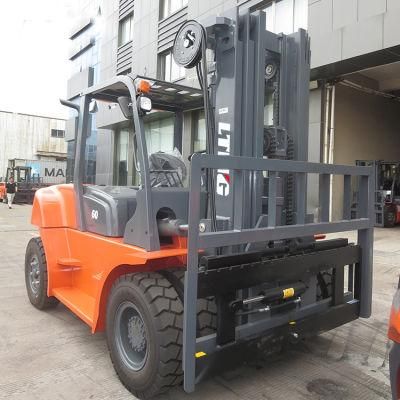Ltmg Counterbalance 6 Ton Double Front Tire Diesel Forklift with Customized Lifting Height