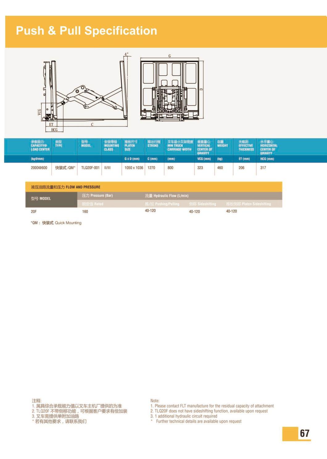 Vsm 3ton, 3.5t Diesel Forklift with Paper Roll Clamp, Rotator, Bale Clamp, Brick Block Clamp, Push & Pull