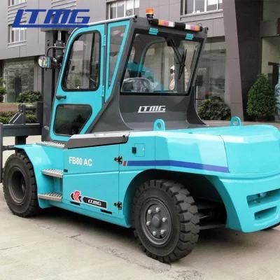 China Battery Forklift 8ton 10ton 12ton Electric Forklift with Closed Cab and AC Motor for Sale