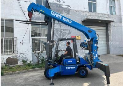 Forklift with 5 Ton Telescopic Crane for Sale