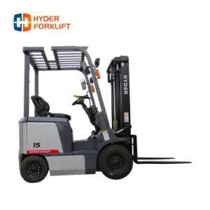 High Quality 1.5ton 1.5t Counterbalanced Electric Forklift with Triplex Mast, Lift Height 3m 4.5m -6meters