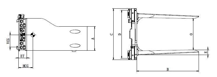 Forklift Attachment 1-7t Bale Clamp for Clark