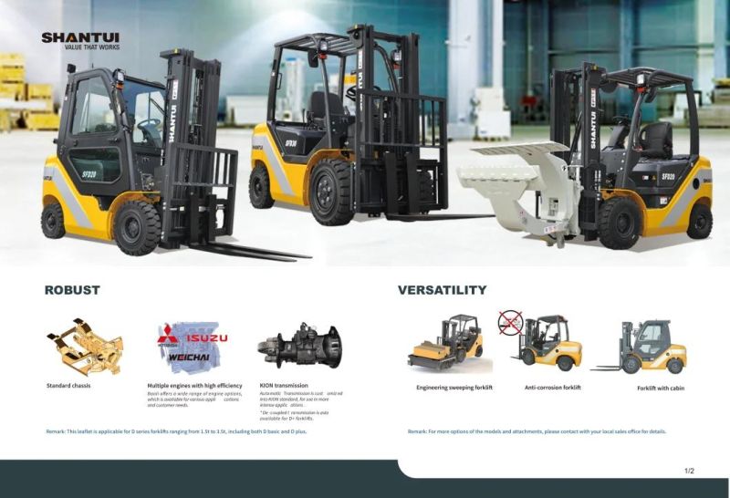 Weichai Engine Shantui Diesel Sfd30 3 Ton Forklift for Sale